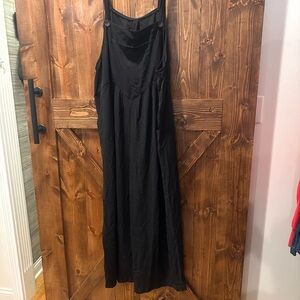 SHEIN Black Wide Leg Jumpsuit with Adjustable Straps